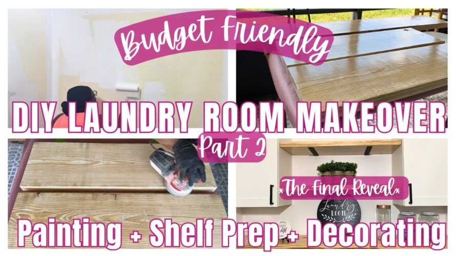 *NEW*  DIY LAUNDRY ROOM MAKEOVER! – PART 2 | PAINTING | DECORATING | PLUS THE FINAL REVEAL!