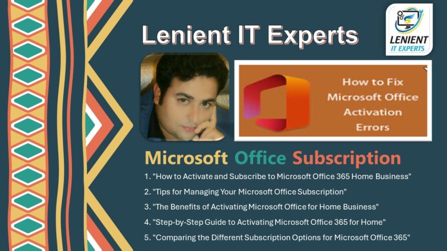 How to Activate and Subscribe to Microsoft Office 365 Home Business | Office Activation.
