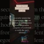 Multi factor Authentication MFA #cybersecurity #onlinelearning #techeducation #definitions #shorts