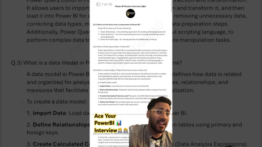 POWERBI Interview Q&A | #dataanalytics | #datavisualization | #powerbi | #interview | #shorts |