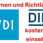 DIN-Norm und VDI-Richtlinien kostenlos einsehen / Normen Infopoints in Deutschland
