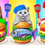 Défi De Cuisine Moi vs Grand-Mère avec Chat par Multi DO Smile