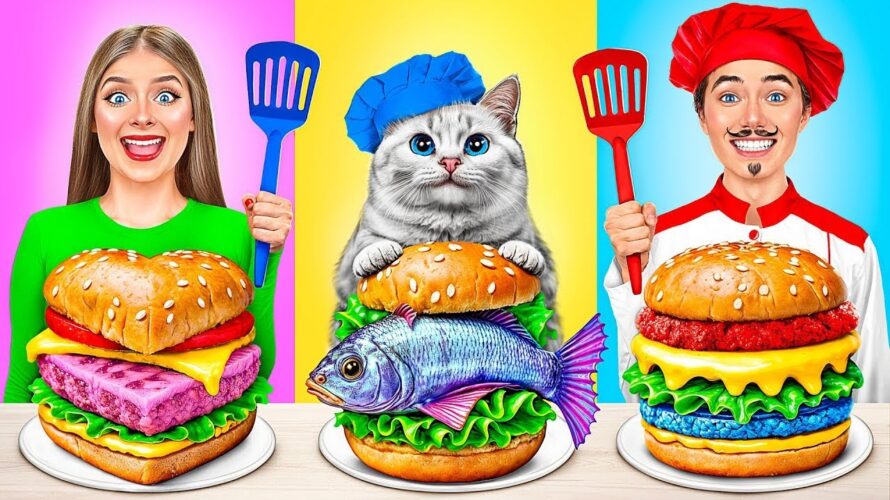 Défi De Cuisine Moi vs Grand-Mère avec Chat par Multi DO Smile
