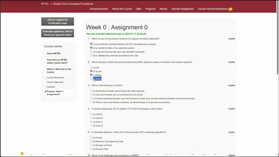 NPTEL Google Cloud Computing Foundations Week 0 Assignment Solution July 2024 | IIT Kharagpur