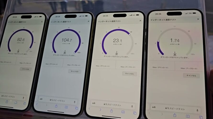 【アルタ前】au、ドコモ、ソフトバンク、楽天モバイルの5G通信速度を比べてみた