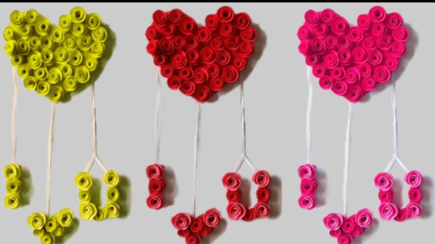 DIY Wall Hanging made with paper || DIY Room Decor || Paper Flower Crafts