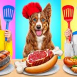 Défi De Cuisine Moi vs Grand-Mère avec Chien par Multi DO Smile