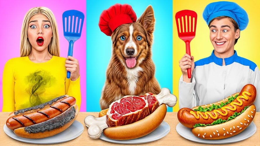 Défi De Cuisine Moi vs Grand-Mère avec Chien par Multi DO Smile