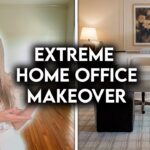 EXTREME HOME OFFICE MAKEOVER | DIY BUILT-INS + WALL MOULDING