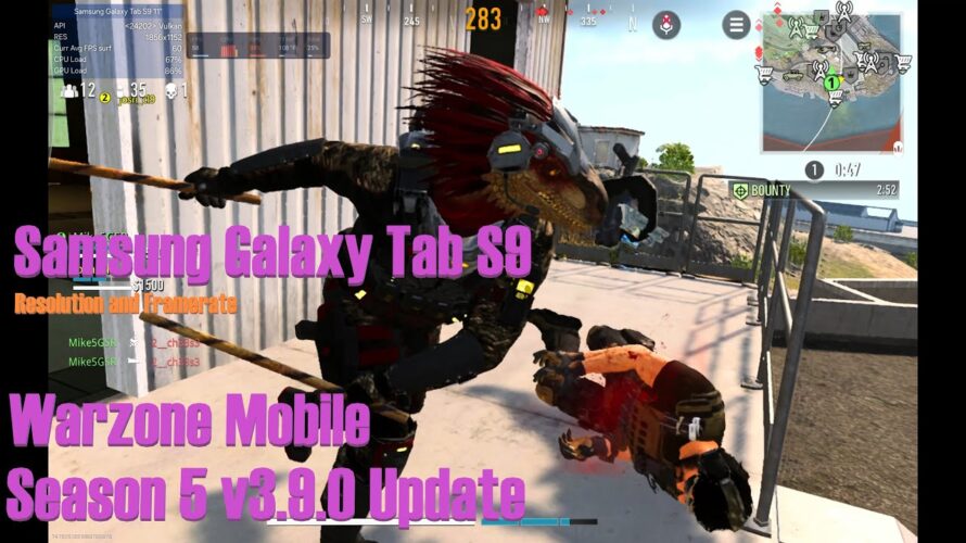 Samsung Tab S9 – Warzone v3.9.0 Update – High Resolution Framerate – Mobile Royale Sickle Win