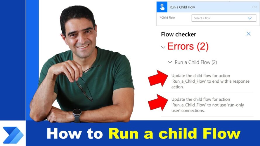 Using PowerAutomate Run a child flow and fixing the error