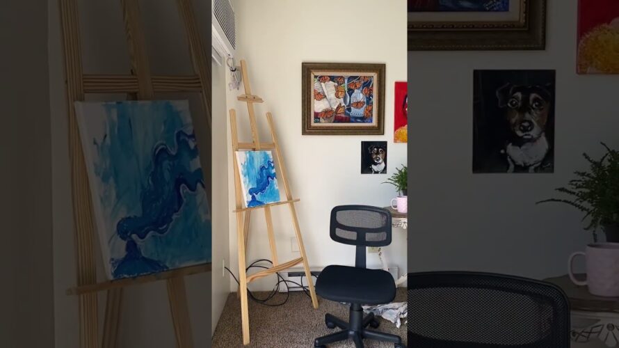 Setting up art corner 🖼️ in new apartment! #art #artist #painting