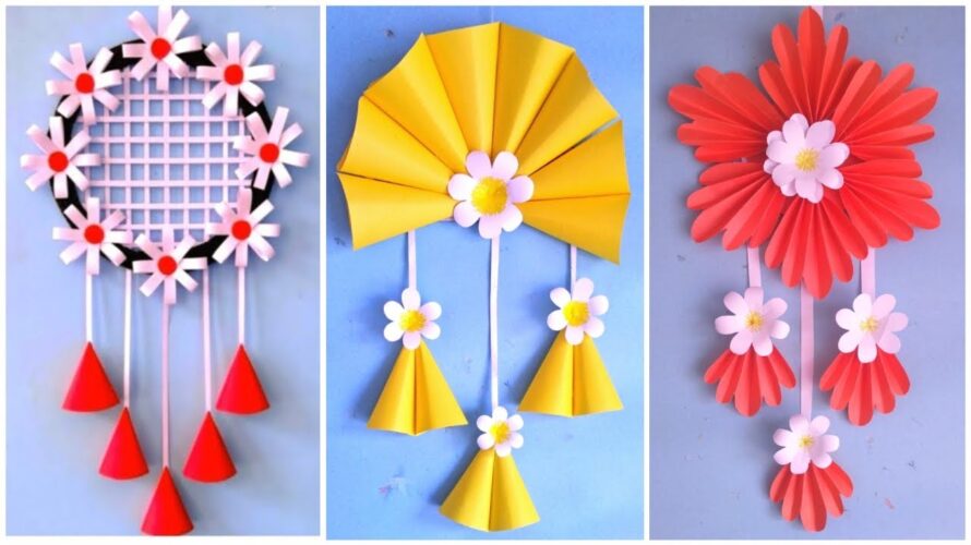 3 Easy and Quick Paper Wall Hanging Ideas / A4 sheet Wall decor / Cardboard Reuse /Room Decor DIY