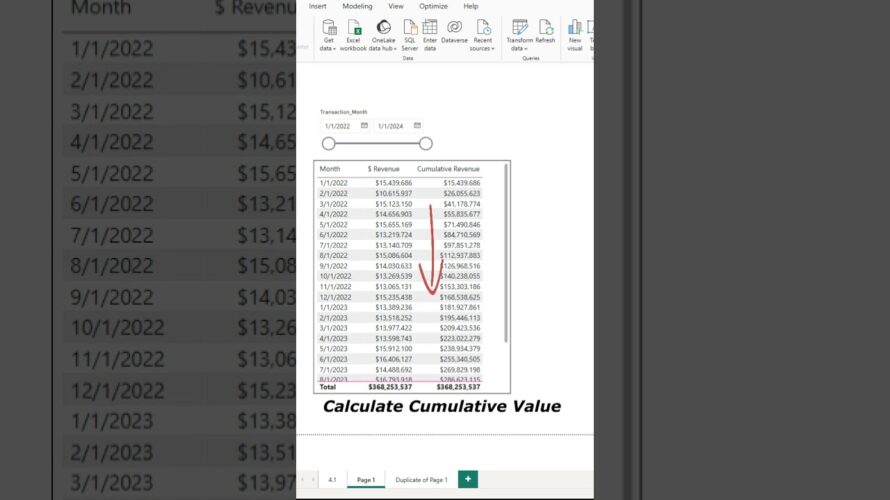 Calculate Cumulative Value #powerbi
