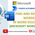 Power Automate Desktop || Find and replace words in Word document action(Microsoft Word actions)