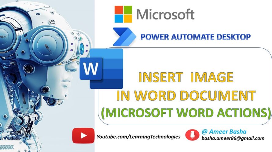 Power Automate Desktop || Insert Image in Word document action(Microsoft Word actions)