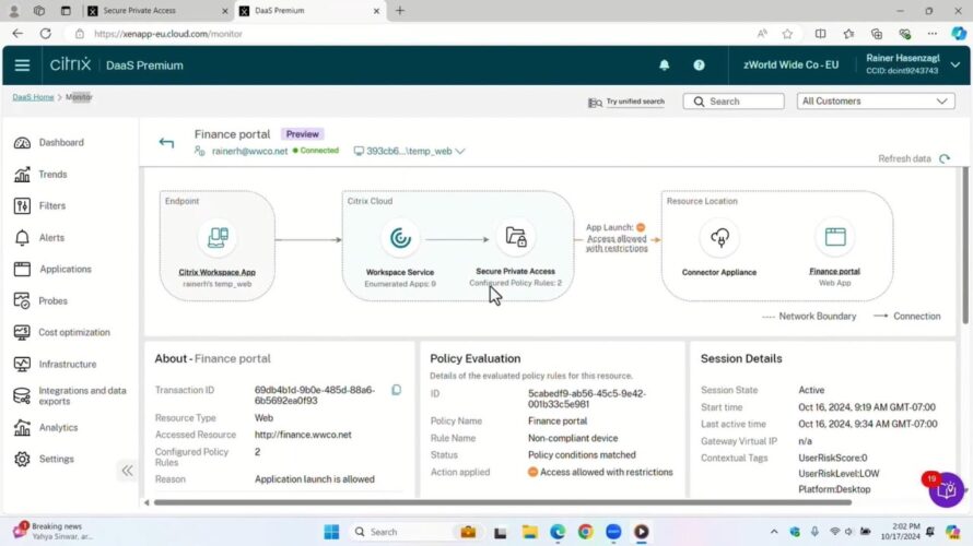 Citrix Secure Private Access End-User Experience Demo
