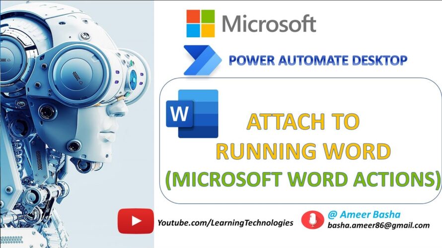 Power Automate Desktop || Attach to running Word action(Microsoft Word actions)