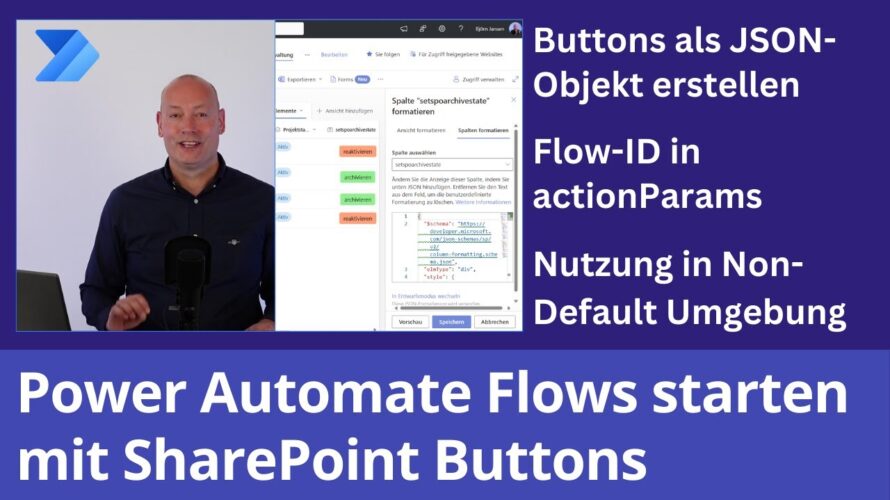 SharePoint Spaltenformatierung: Buttons erstellen und Power Automate Flows starten