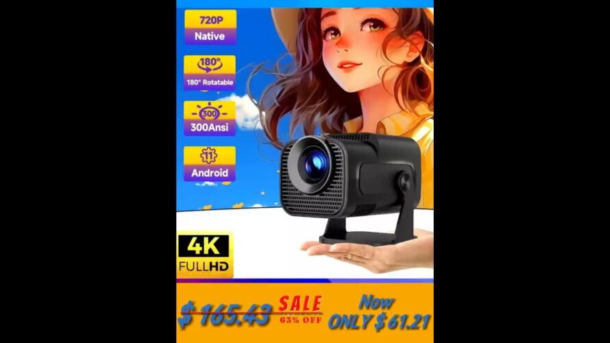 Magcubic HY320 Mini Newly Native 720P Android 11 4K Projector 300ANSI Wifi6 BT5.0