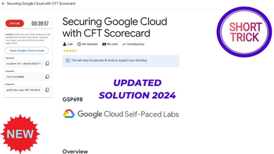 Securing Google Cloud with CFT Scorecard || 2024 || #GSP698 #qwiklabs #qwiklabsarcade2024