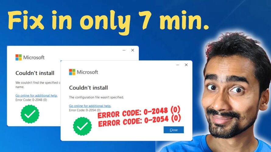 Fix MS Office Couldn’t Install Error Code: 0-2048 (0) & Error Code: 0-2054 (0) in Only 7 Minutes 👍