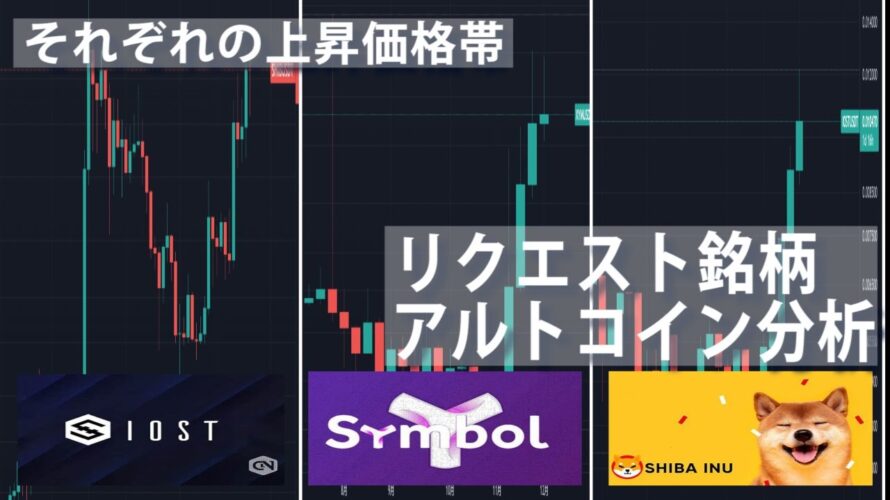 【IOST・XYM・SHIB】リクエストのあったアルトコイン分析②