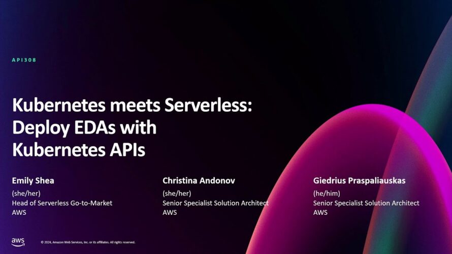 AWS re:Invent 2024 – Kubernetes meets Serverless: Deploy EDAs with Kubernetes APIs (API308)