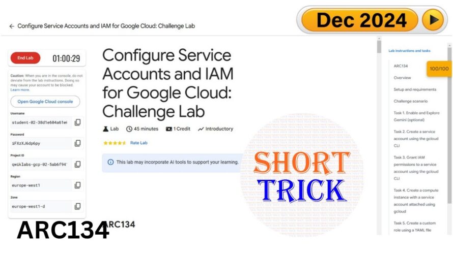 Configure Service Accounts and IAM for Google Cloud: Challenge Lab | #ARC134 | #qwiklabs | #arcade