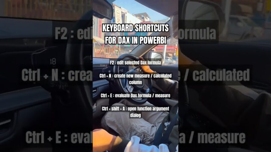 Keyboard shortcuts for DAX in PowerBI