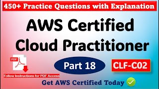 Part 18: CLF-C02 Exam Practice Questions | AWS Cloud Practitioner | Channel Membership PDF | #aws