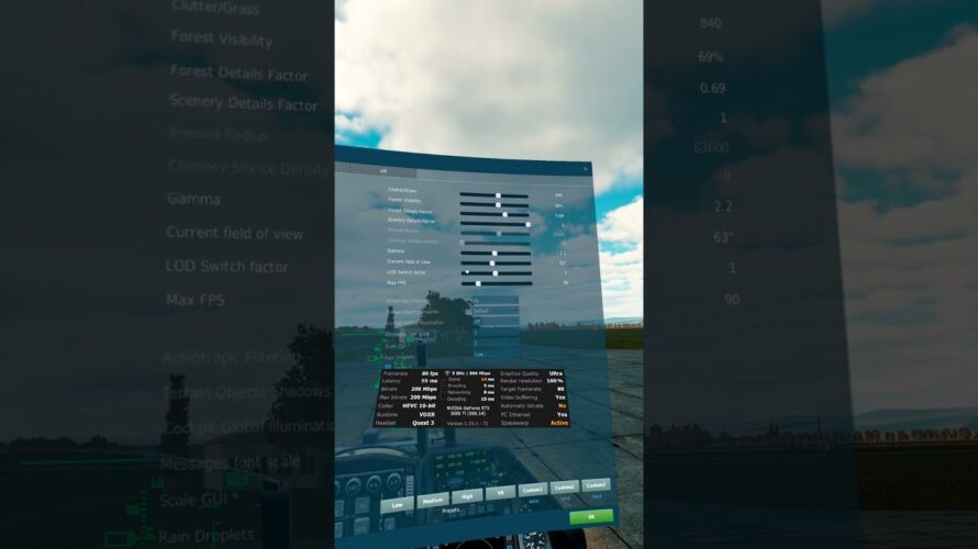 my DCS VR 2024 settings | wireless Virtual Desktop and Quest 3 | #dcsworld #quest3 #virtualdesktop