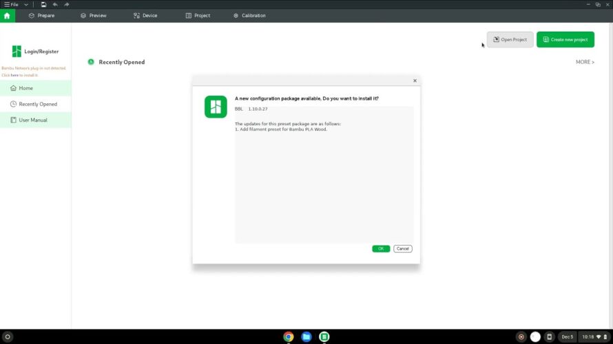 How to install Bambu Studio on a Chromebook
