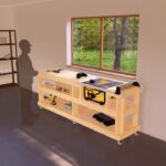 DIY 2×8 Mobile Garage Modular Workbench Plans #ad #workbench #woodworking #diyprojects #woodwork