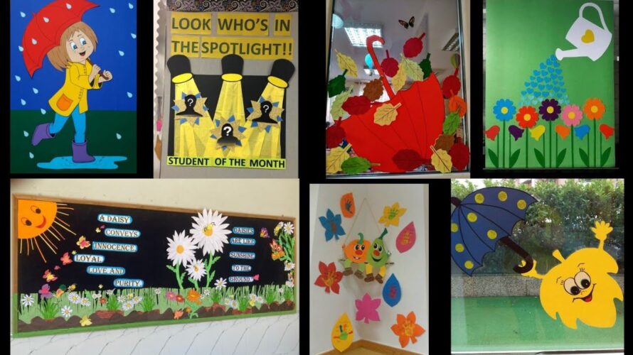 15 beautiful ideas for school wall and class room decoration, paper craft