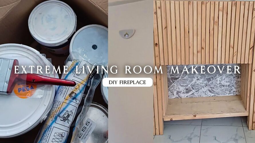 EXTREME living room makeover | DIY Fireplace | Budget Friendly Transformation