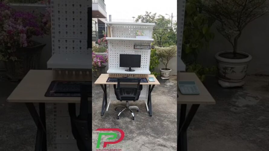 Kệ để trước bàn làm việc tiết kiệm không gian decor không gian phòng đẹp hơn