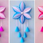 White paper Flower Wall Hanging /  Home Decoration / A4 sheet craft / DIY Wall Decor/school craft