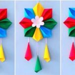 White paper Flower Wall Hanging /  Home Decoration / A4 sheet craft / DIY Wall Decor/school craft