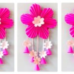 White paper Flower Wall Hanging /  Home Decoration / A4 sheet craft / DIY Wall Decor/school craft