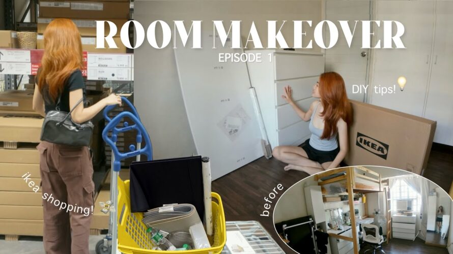 ROOM MAKEOVER EP.1: Furniture Shopping at Ikea! set up my business/work area + DIY tips for less 💰✨