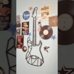 🎸Guitar Wall Decor from just newspaper 🗞️ 😯 #diy #roomdecor