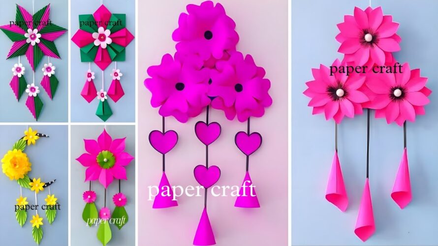 6 simple Craft design art Hanging Craft Ideas With Paper/ DIY room decor / How to make wall hanging