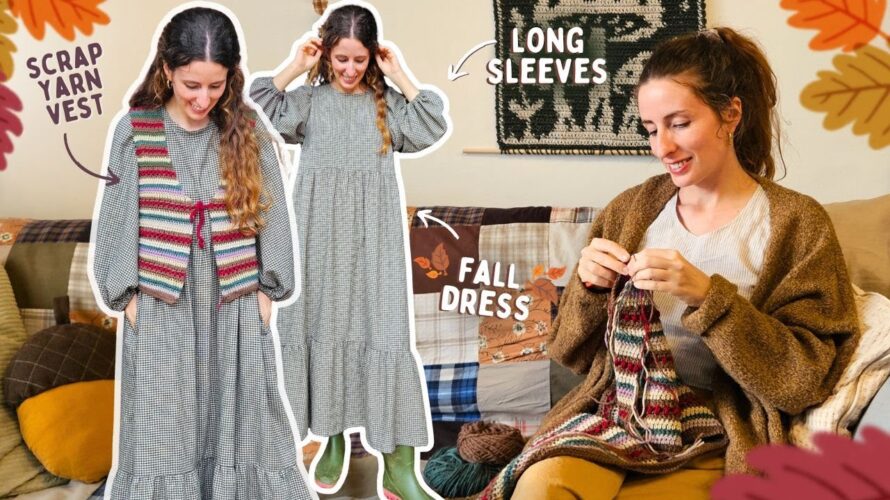 Making Autumn Clothes 🍂 but using only my fabric & yarn stash *weasley/fisherman aesthetic*