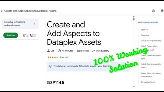 Create and Add Aspects to Dataplex Assets #GSP1145 #qwiklabs #arcade #googlecloud #solution #2025
