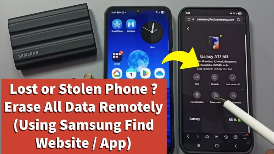 Erase All Data From Lost or Stolen Phone using Samsung Find Website or App | Samsung Galaxy A17 5G