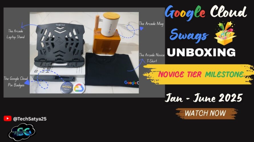 Google Cloud Arcade Swags Unboxing | Novice Tier Milestone Swag #qwiklabsarcade2025 #quicklab #swags