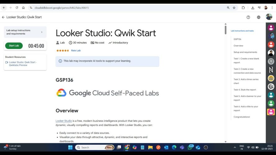 Looker Studio: Qwik Start || Lab Solution || Google Cloud Arcade 2025