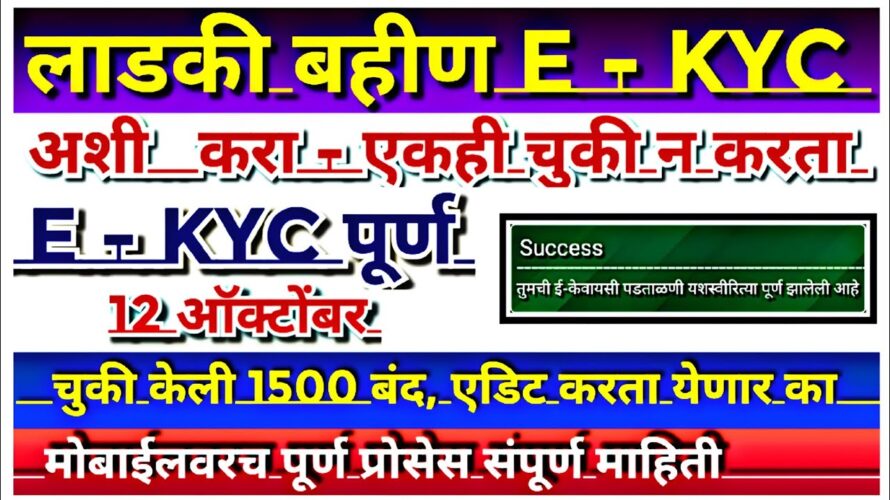 Ladki bahin yojana e kyc kaise kare | Ladki bahin e kyc kaise kare | online ekyc update on website